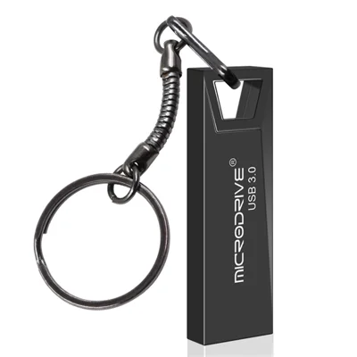 MICRODRIVE 64GB Metal U-disk Computer Laptop USB 3.0 Flash Drive - Black