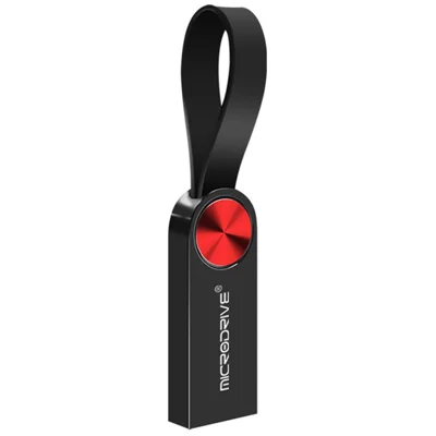 MICRODRIVE 128GB USB Flash Drive CD Veins Round Decor Computer U-disk - Black+Red
