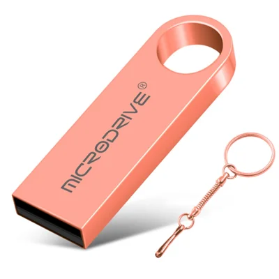 MICRODRIVE E9 Portable 8GB U-disk Metal USB 2.0 Flash Drive for Laptop Computer - Pink