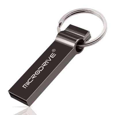 MICRODRIVE 64GB Metal USB 2.0 Flash Drive Thumb Drive for Laptop Computer - Black