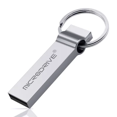 MICRODRIVE 8GB Metal Memory Stick Waterproof USB 2.0 Flash Drive - Silver