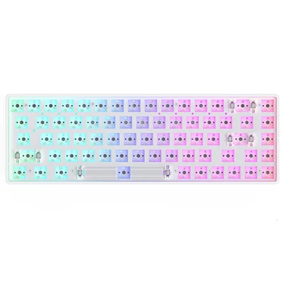 MAG68 Hot-Swappable Bluetooth+USB Wired+2.4G Wireless Mechanical Keyboard Kit with 68 Keys - White
