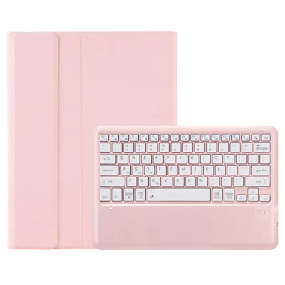 AM24 For Lenovo Tab P12 Ultra-Thin Leather Tablet Stand Cover + Bluetooth-compatible Keyboard - Pink