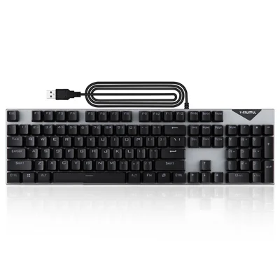 Y-FRUITFUL K137 Wired Mechanical Keyboard 104 Keys RGB Backlit Blue  /  Red Switch Gaming Keyboard - Black