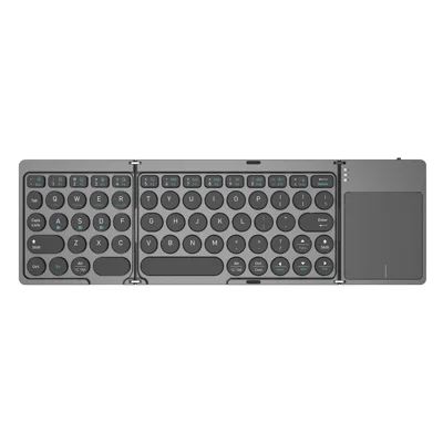 KF86 MAX Foldable Wireless Bluetooth-Compatible Keyboard with Touchpad - Grey