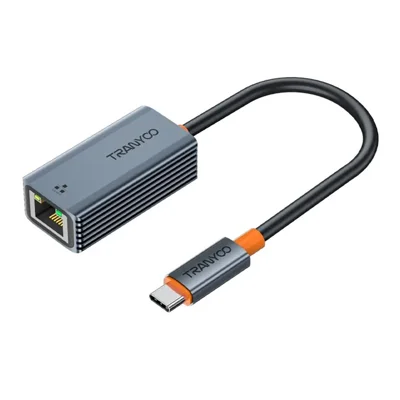 TRANYOO HB10-C USB-C to RT45 Gigabit Ethernet Aluminum Alloy Adapter Cable