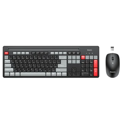 YESIDO KB43 2.4G Wireless Silent Commercial Office Keyboard Mouse Set for Desktop PC Laptop - Arabic