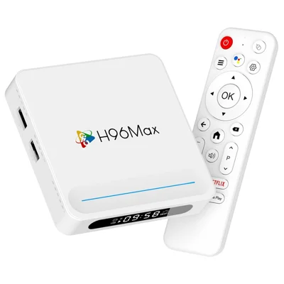 H96 Max H618 Plus 2+16GB Android TV Box WiFi 6 Bluetooth-Compatible 8K Ultra HD Smart TV Box - White  /  US Plug