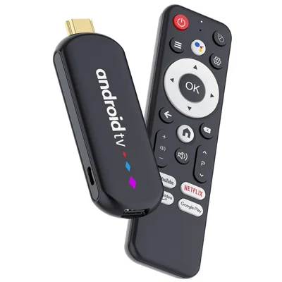 H96 MAX S905L3 2+16 Go TV Stick 4K Android TV Box HDR Streaming Player WiFi Bluetooth Compatible Smart TV Stick - Noir