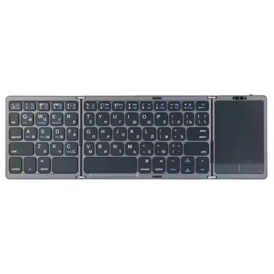 B089 Faltbare drahtlose Bluetooth-kompatible Tastatur mit Touchpad für Handys / Tablets / Laptops - Grau