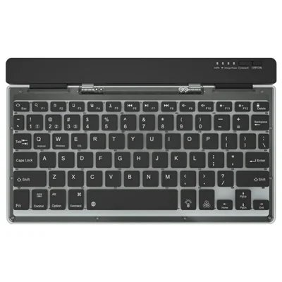 KB338 Bluetooth-compatible Keyboard Wireless Transparent Triple Mode Foldable Keyboard for Computer Tablet - Black