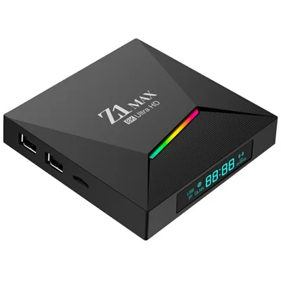 Z1 MAX 2+16GB Android 15.0 TV Box 8K Ultra HD Dual Band WiFi 6 2.4G / 5G Bluetooth-compatible Voice Remote for Home Entertainment - Black
