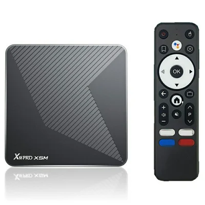 X88 PRO X5M 4+32Go Box TV Android 14 S905 6 nm 4K HDR10+ WiFi 6 Bluetooth 5.0 avec télécommande vocale pour le streaming - Prise US