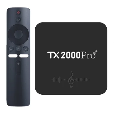 TX2000Pro 16+256GB Android TV Box 4K UHD Quad Core A53 Dual WiFi BT5.0 Leitor Multimédia para Entretenimento Doméstico - Tomada EUA