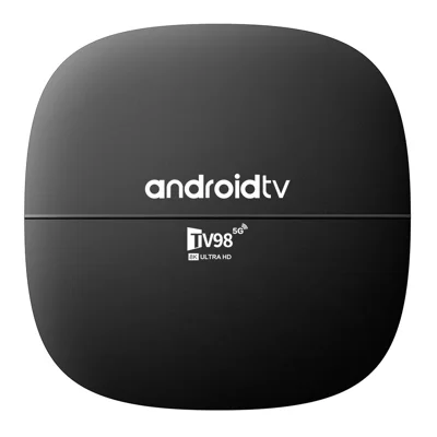 TV98 ATV H313 2+ 16GB Android TV Box 4K Ultra HD Dual WiFi Bluetooth 4.0 Comando Remoto por Voz Leitor Multimédia - Tomada EUA