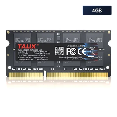 TALIX X1-B 4GB 1600MHz DDR3 Laptop-Speicher PC3-12800 SO-DIMM 204Pol 1,5V Speichermodul