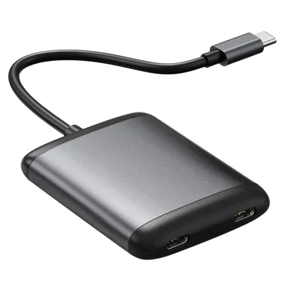SC-006 4-портовый USB-C хаб с двойным видео выходом 4K 60 Гц, 100 Вт PD, USB 3.0 — Черный