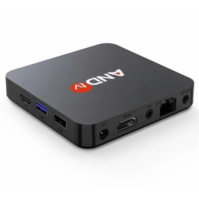 AND TV2 S905L 1+8GB TV-Box Android 9.0 4K / 60fps Dual-Band-WLAN KI-Sprachfernbedienung Media-Streaming-Gerät – US-Stecker