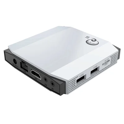 MINI Q5 Android TV Box Android 10.0 4K Ultra HD H313 Chip 1+8GB Dual Band WiFi6 BT5.2 KI-Sprachfernbedienung Media Player - US-Stecker