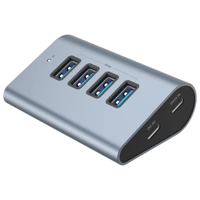 THERMALRIGHT HAS-4A USB Hub USB3.2 Gen1 5Gbps 4 Port USB-A Aluminum Alloy Docking Station for Laptop Desktop - Gray