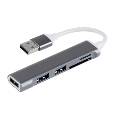 Hub USB 3.0 5-in-1 Splitter 3 x USB3.0 Trasmissione ad Alta Velocità 5Gbps Lettore di Schede TF SD Adattatore