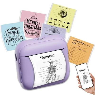 X6 Portable Mini Handheld Label Printer Thermal Printing Bluetooth-Compatible Label Maker - Purple