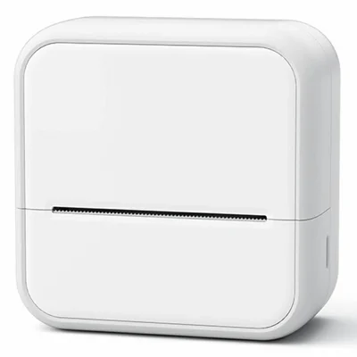 S1 Portable BT Thermal Label Printer for Barcode / Sticker / Tag / Receipt Mini Printer with 5 Rolls Included - White