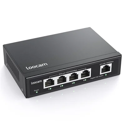 ZOSI 5 Port Gigabit Poe Switch 4 Poe+ Ports 65W 1000Mbps Uplink Port IEEE802.3af / at - US Plug