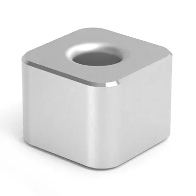 Minimalist Aluminum Alloy Desktop Pen Holder Organizer Stand with Non Slip Base - Square/Silver