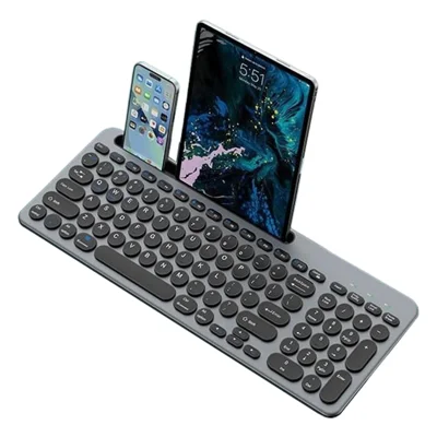 KS184 Ensemble Clavier Souris Sans Fil Double Mode Fente pour Carte Clavier Souris à Ciseaux pour Ordinateur Tablette Téléphone - Noir