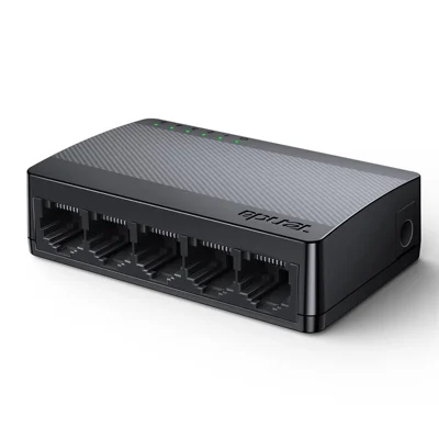 TENDA SG105 5-Port Gigabit-Ethernet-Switch 1 zu 5 Ethernet-Verteiler Desktop / Wandmontage 5-Wege-Netzwerk-Hub, Auslandsversion – Schwarz