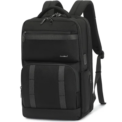 COOLBELL 8279 Grote Capaciteit Waterdichte Mannen Business Rugzak 15,6 Inch Laptop Tas met USB+Type-C Externe Oplaagpoorten - Zwart
