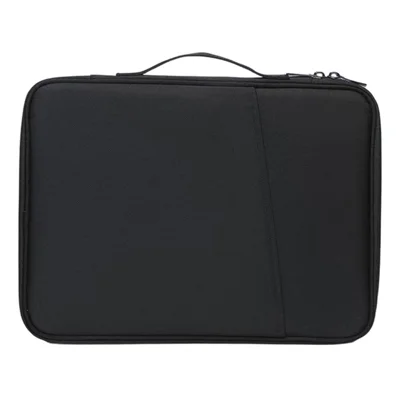 Laptop Tablet Carrying Case Organizer Bag for 11 Inch Notebook Portable Multi-Compartment Storage Travel Pouch with Handle - Black