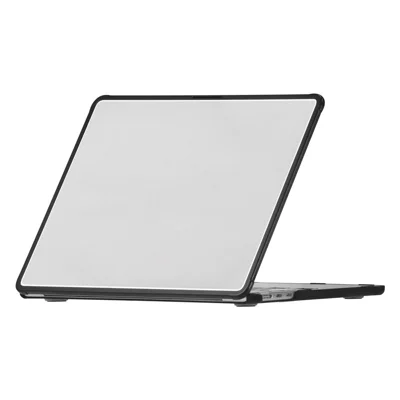 Für MacBook Air 15 Zoll (2026) / (2025) / (2024) / (2023) Hülle Ultra-dünn PC TPU Hartgehäuse mit verstärkten Ecken – Transparent Schwarz