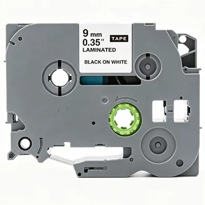 Fita de Etiqueta Laminada de 8 m para Brother P-touch PT-D200P / PT-D210 / PT-1010 / PT-1280 à Prova de Água, à Prova de Óleo, Cartucho com Forte Adesão - 9 mm