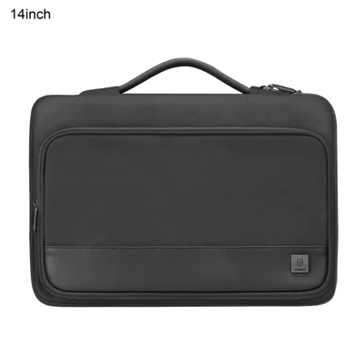 WIWU Protective Sleeve for 14 inch Laptop 900D Polyester + Microfiber Leather Computer Case Handbag - Black