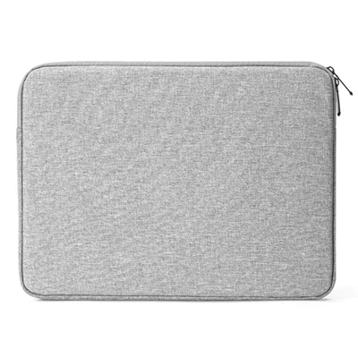 N005 Fluff Liner Notebook Sleeve Nylon Laptop Carrying Bag Pouch for 14.1-inch - 15.4-inch Laptop - Light Grey