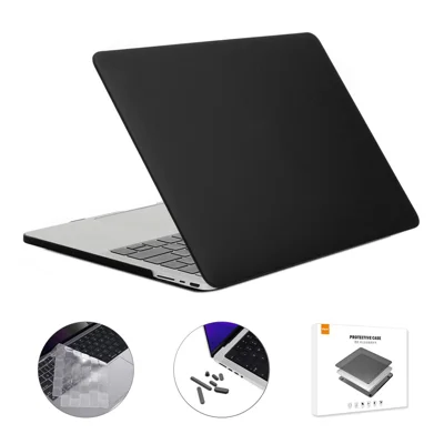ENKAY HAT PRINCE for MacBook Pro 14 inch (2026) A3427 A3426 / (2025) A3434 A3112 A3185 A3401 / (2024) A2918 A2992 / (2023) A2779 / (2022) / (2021) A2442 (EU) PC Laptop Cover + Keyboard Skin + Anti-Dust Plugs - Black