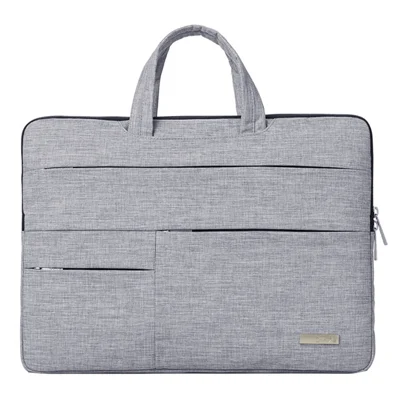 CANVASARTISAN L3-02 Simple Style Notebook Laptop Sleeve 15 inch Laptop Large Capacity Handbag Laptop Case - Light Grey