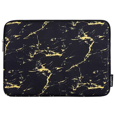 CANVASARTISAN H32-01 Anti-Scratch Sleeve Bag for 11 inch Laptops Marble Pattern Carry Case Shockproof Notebook Zippered Storage Bag - Yellow/Black