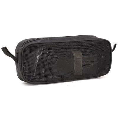 LISEN Sac de transport numérique portable en nylon pour accessoires Câble de données U-disk Sac de rangement pour écouteurs - Noir avec maille