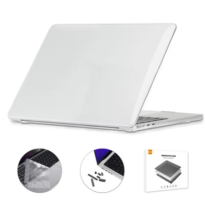 ENKAY HAT PRINCE Kristall-Laptop-Hülle für MacBook Air 13 Zoll (2025) / (2024) A3113 (M3) / (2022) A2681 (M2), Gehäuse, Tastaturfolie, Stecker – Weiß