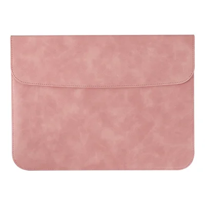 SS13 13 inch Notebook Computer Carrying Pouch Lightweight Thin Laptop Sleeve Bag Ultra-thin PU Leather Mouse Pad - Pink
