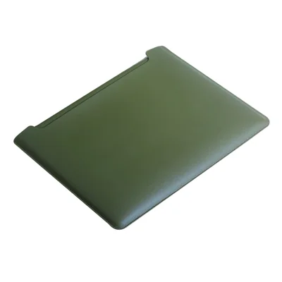 13-inch Ultra-thin Laptop Bag Non-magnet PU Leather Horizontal Carrying Pouch - Blackish Green