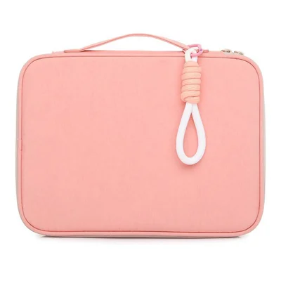 606 15.6 / 16 Inch Laptop Bag Nylon Notebook Computer Handbag with Hanging Ornament - Pink