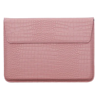 13.3 inch Notebook Computer Storage Bag Laptop Sleeve PU Leather Bag - Light Pink