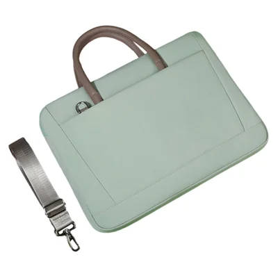 910 13.3 inch Laptop Handbag Oxford Cloth Notebook Computer Bag with Shoulder Strap - Green
