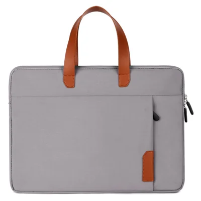 C7 15-15.6 inch Laptop Bag Oxford Cloth Notebook Handbag Business Bag with Soft Lining - Grey