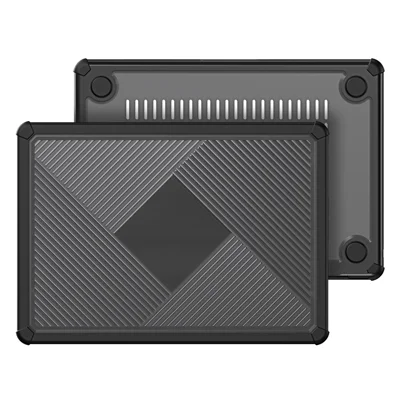 DUX DUCIS LCGH Series for MacBook Air 13 inch (2026) A3449 / (2025) A3240 / (2024) A3113 / (2022) A2681 Geometric Lines Anti-Drop Case TPU+PC Laptop Cover - Black