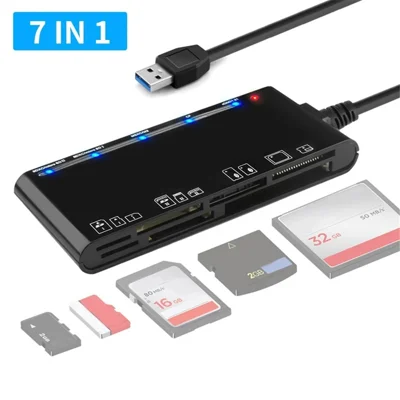 CR7 USB 3.0 Multifunctional Card Reader CF XD MS SD TF Card Reader for Mac / Windows / Linux